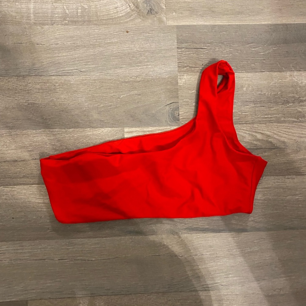 red one shoulder bikini top